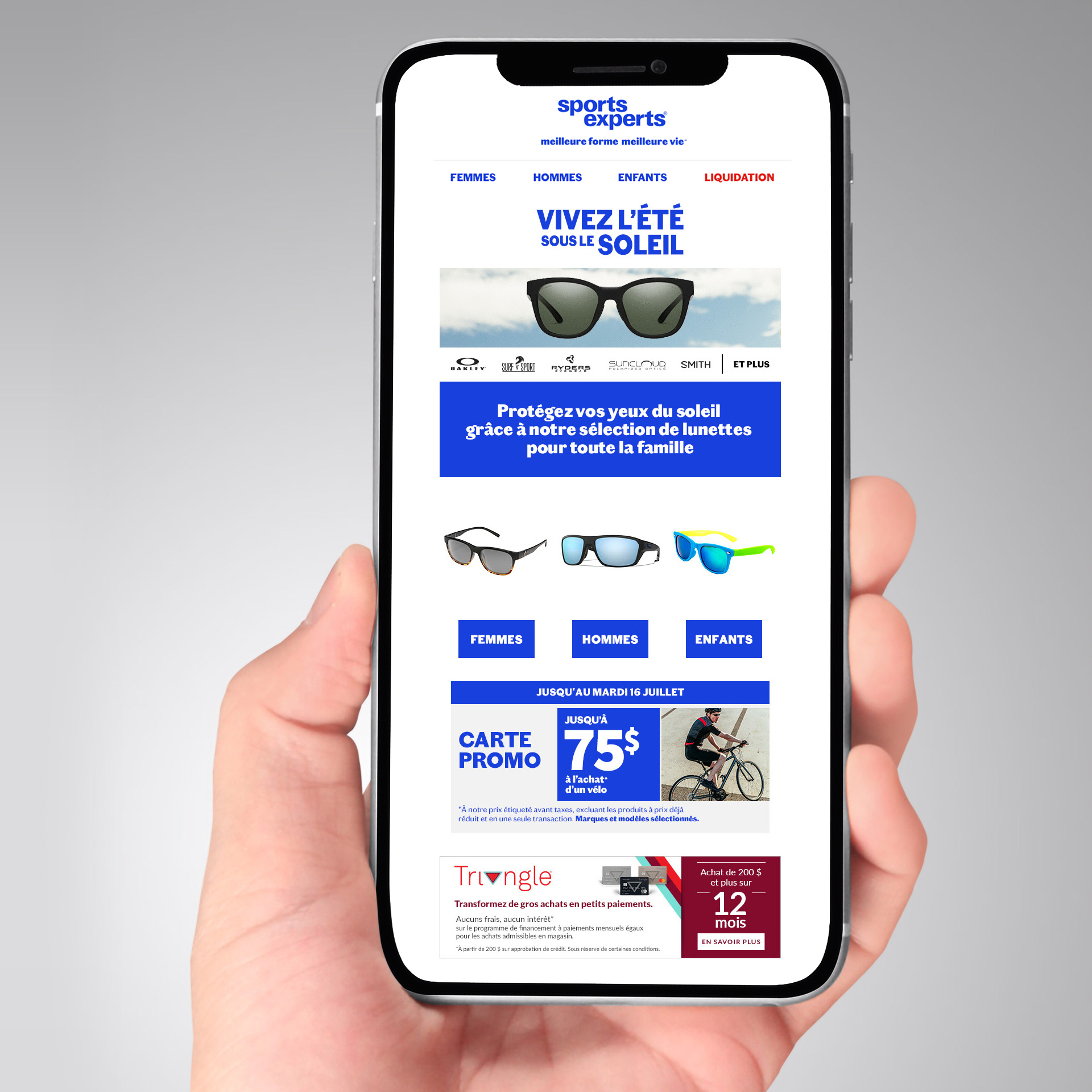 Infolettre qui mets en valeur les différentes lunettes