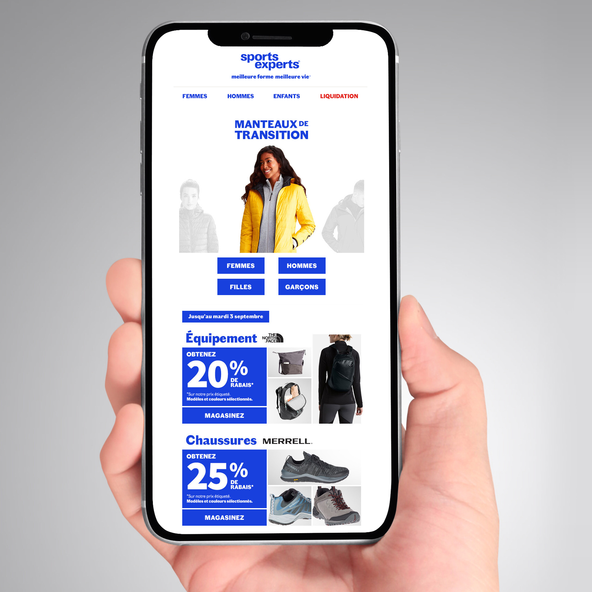 Infolettre sur les manteaux, équipements et chaussures