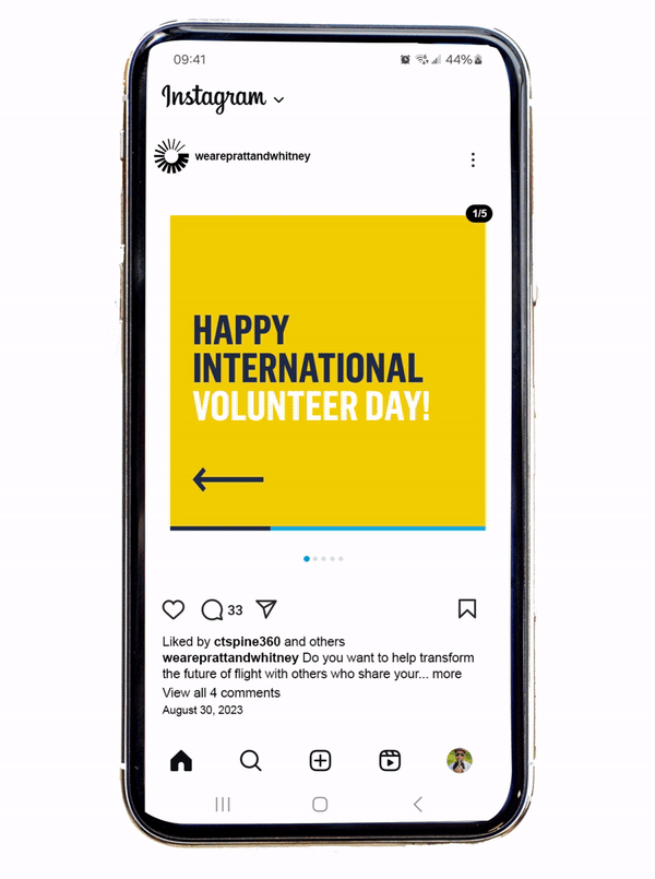 IG post carousel pour célébrer le "Volunteer Day"